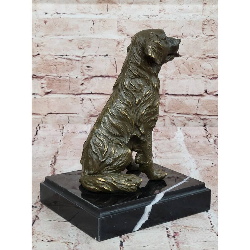 Sitting Retriever Bronze Sculpture - Golden Retriever Labrador Imitative Dog Art
