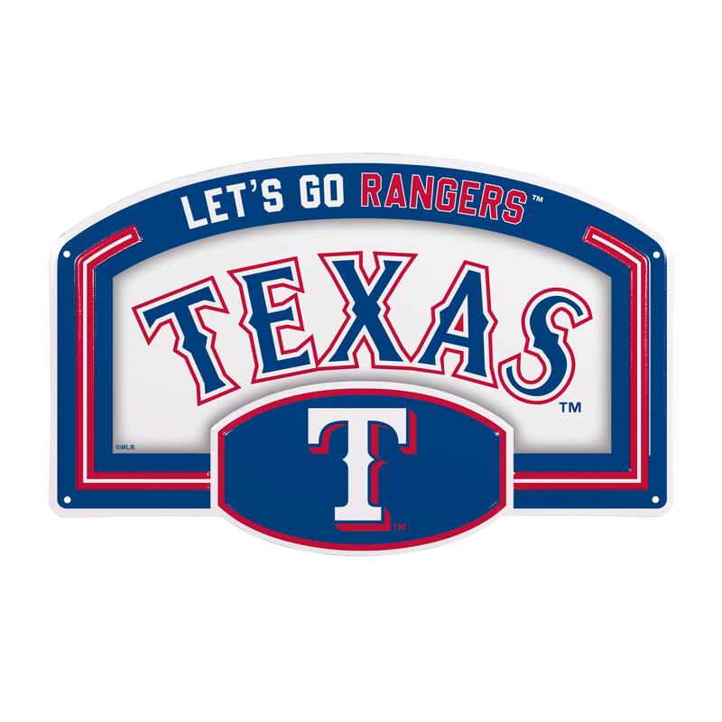Texas Rangers Embossed Steel Wall Sign, 11" x 17"