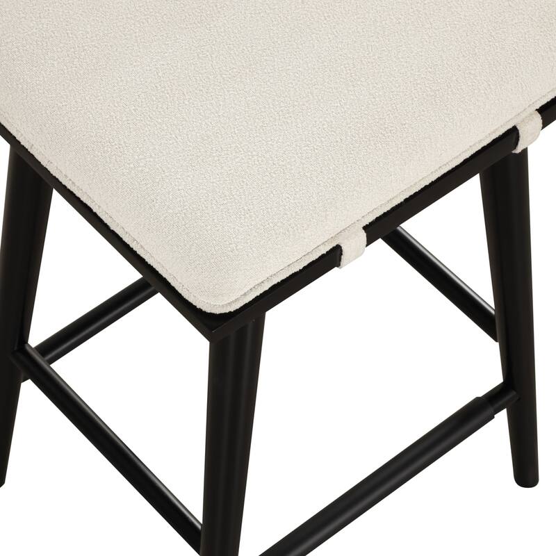 Barker Boucle Upholstered Barstool, Backless Counter Height Stool with Cushion
