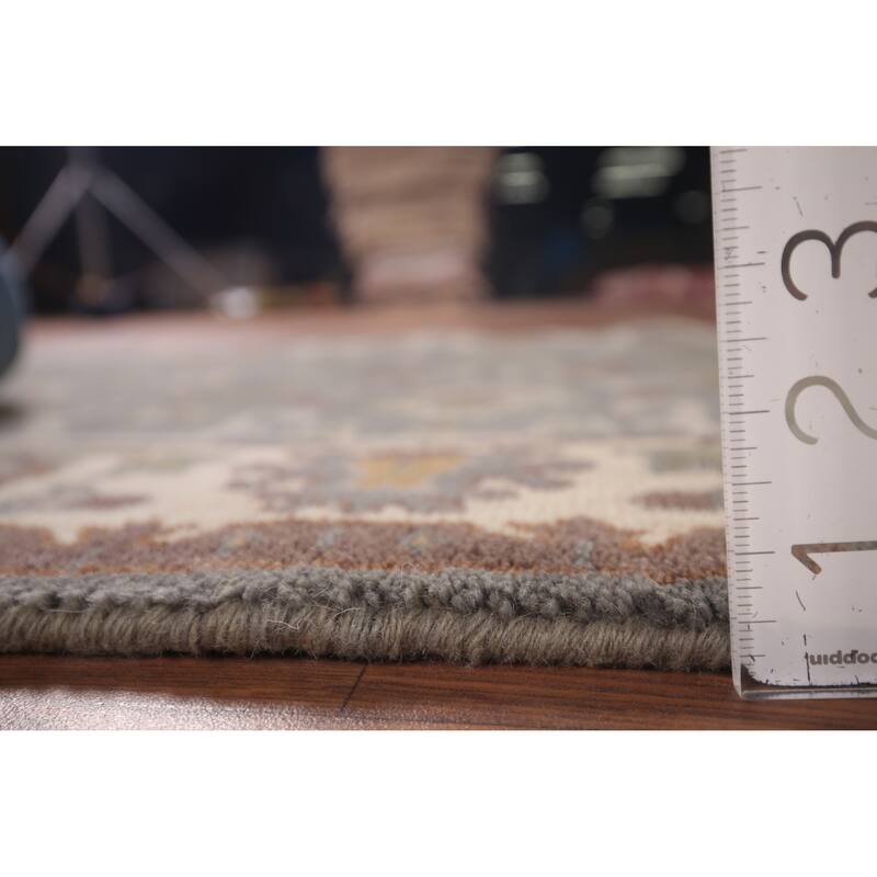 Gray Oushak Indian Accent Rug Hand-Knotted Wool Carpet - 3'1"x 5'4"