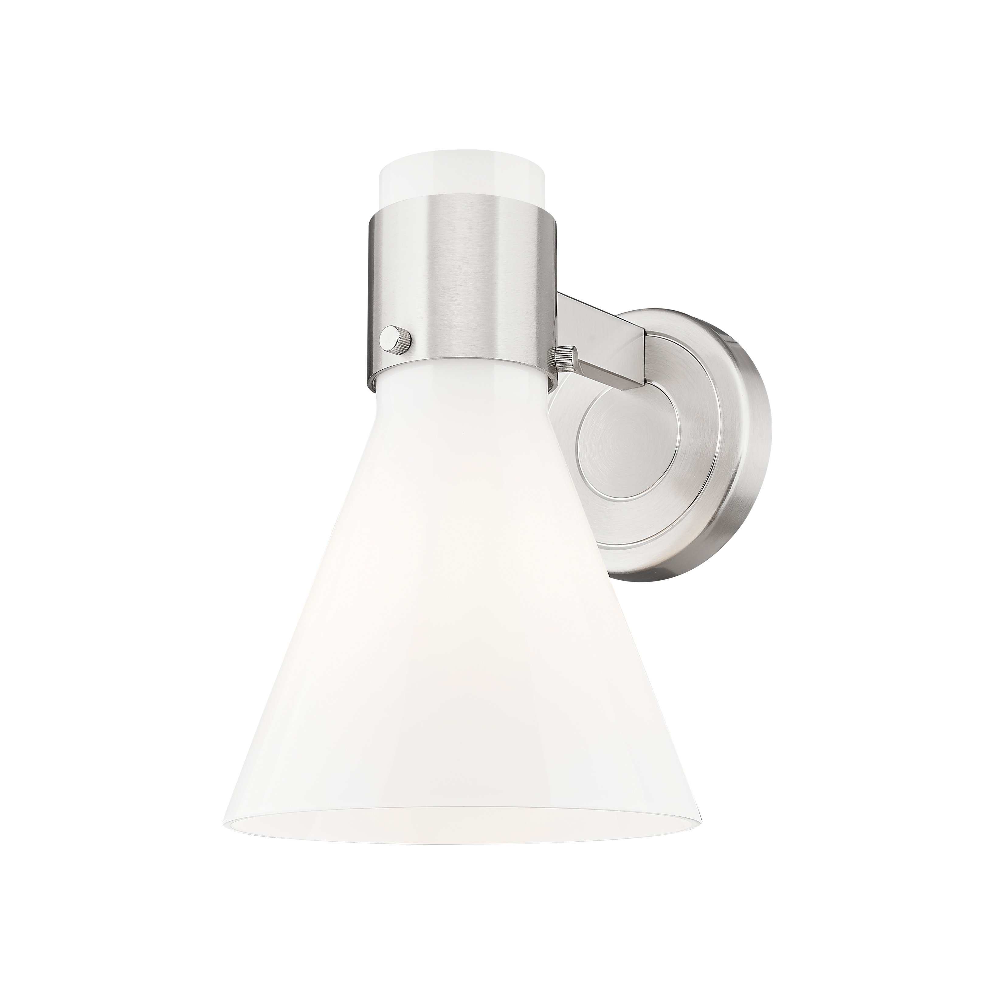 Innovations Lighting Downtown Urban - Lawton Cone - 1 Light 8" Wall-Mounted Sconce - Gloss White Shade - Gloss White/Satin Nickel