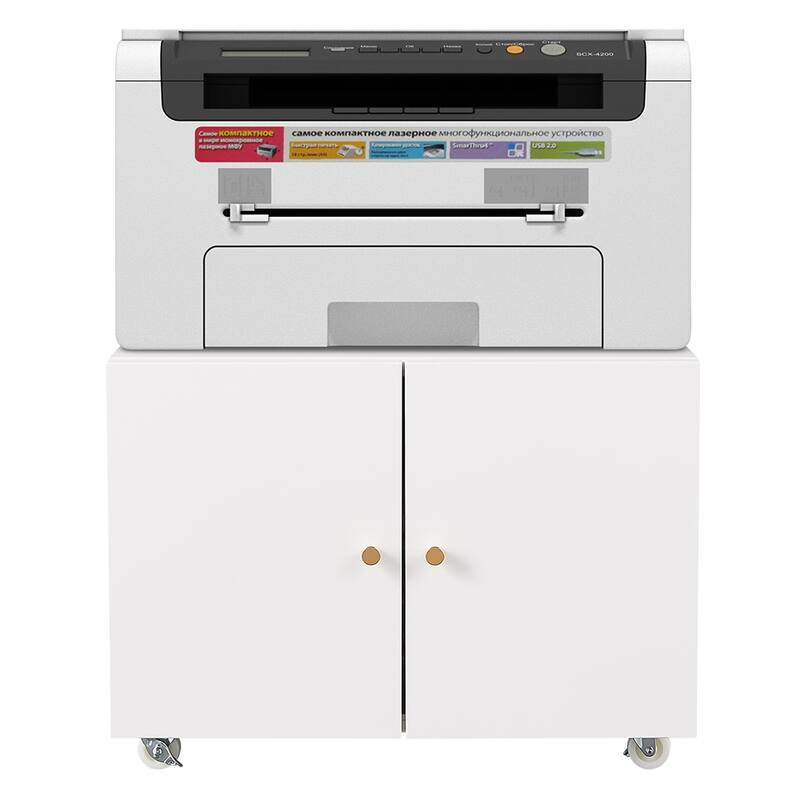 Anmytek White Rolling Storage Cabinet Mobile Organizer Office Bedroom Modern Home Decor