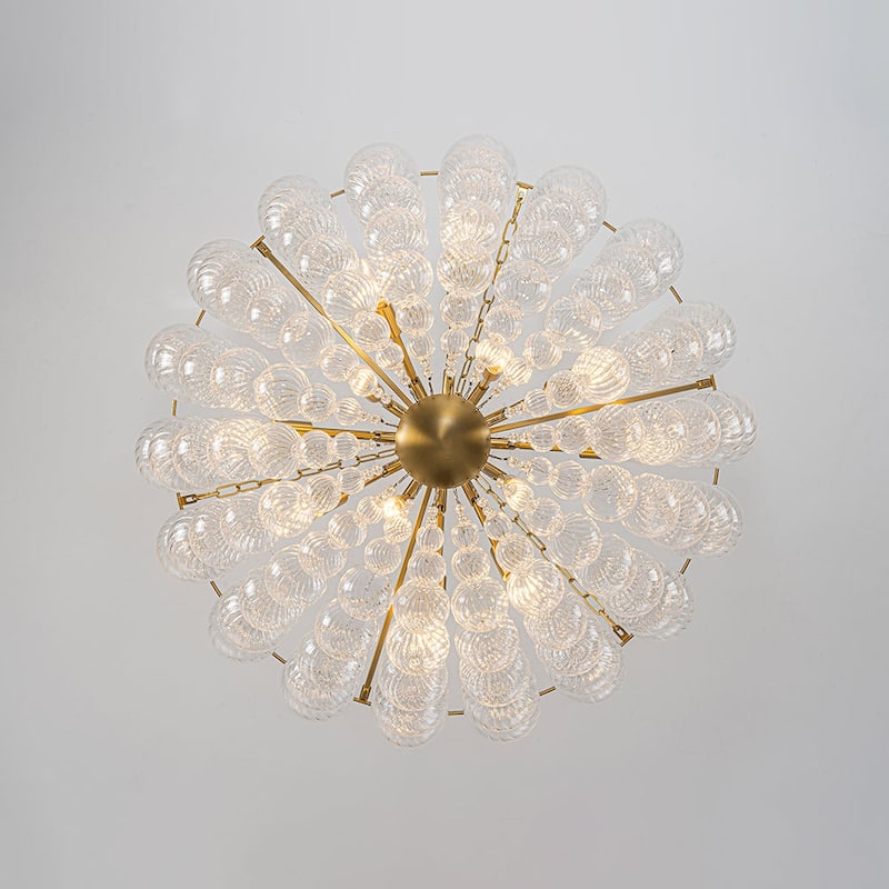 Modern Glam Bowl Twisted Glass Cluster Bubble Chandelier