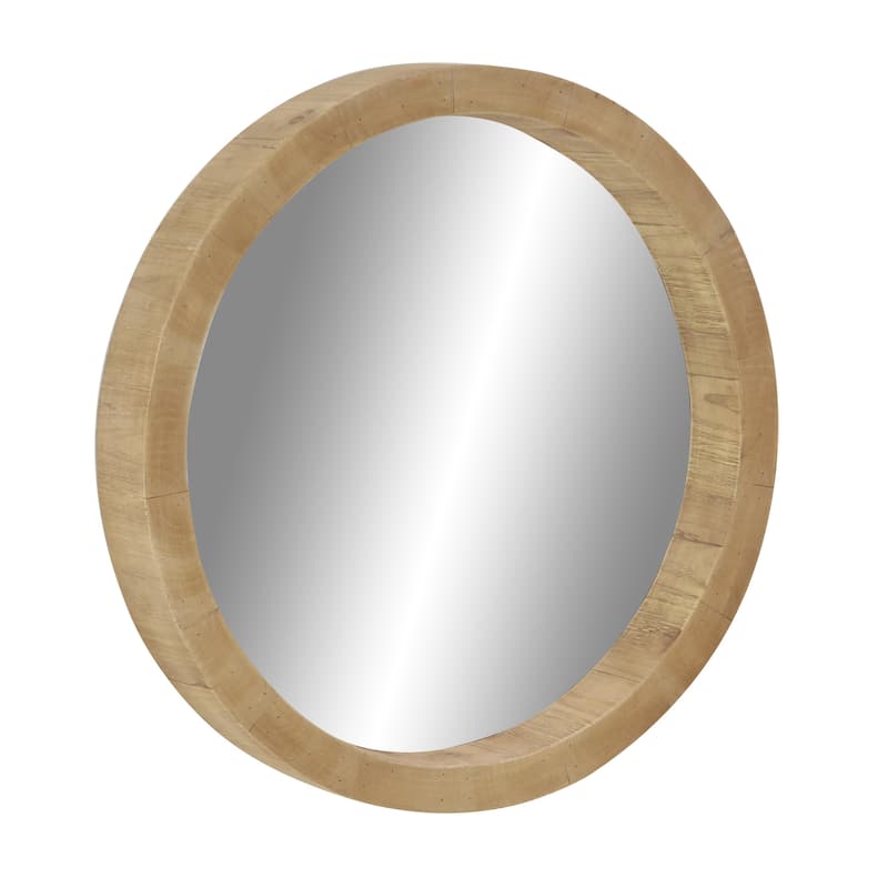 Wood Minimalistic Room Wall Mirror - Brown - Roche River Decor