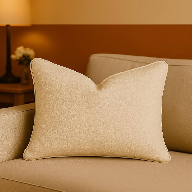 Homey COZY Textured Throw Pillow - Soft Ivory for Clean, Minimal Interiors