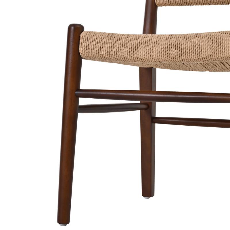Christopher Knight Home - Modern Solid Ruberwood Dining Chair Set with Handwoven Paper Rope Seat and Back