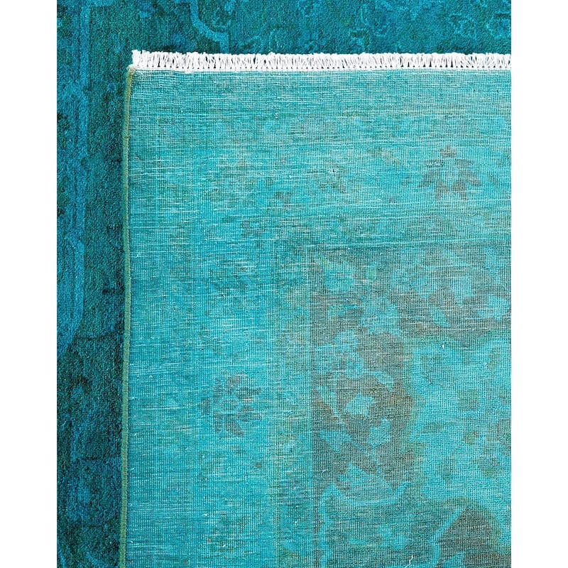 Overdyed, One-of-a-Kind Hand-Knotted Area Rug - Blue - 11' 4" x 17' 6"