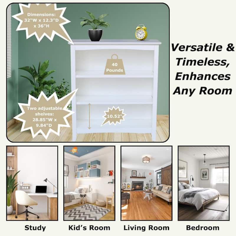 Porch & Den Solid Wood Shaker Bookcase