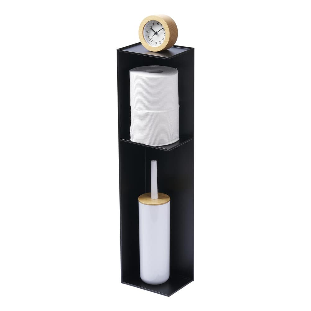 Yamazaki Home Tower Slim Bathroom Storage, Toilet Paper Stocker - Steel - L 6.69 x W 5.12 x H 27.76 inches