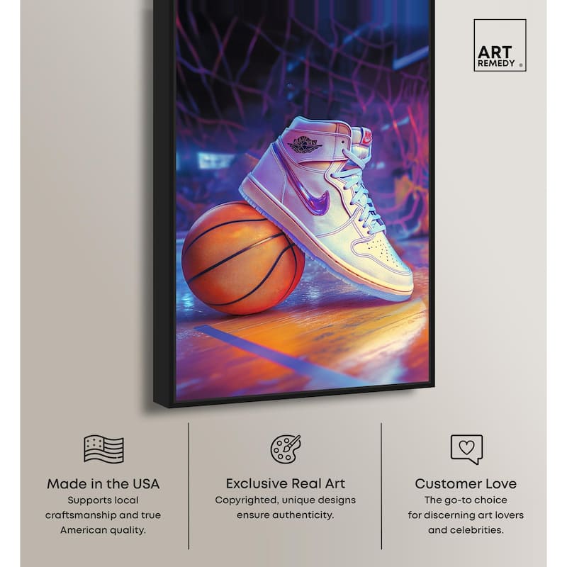 Neon Basketball Court Canvas by Art Remedy