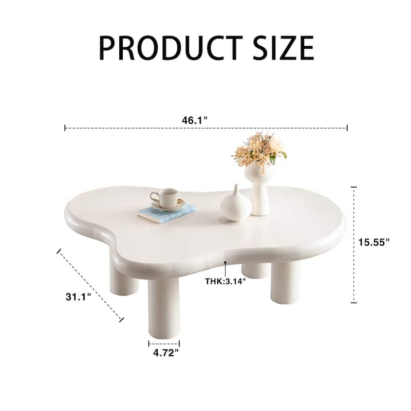 46.1"Cloud Coffee Table Modern Coffee Table Easy Assembly Coffee Table
