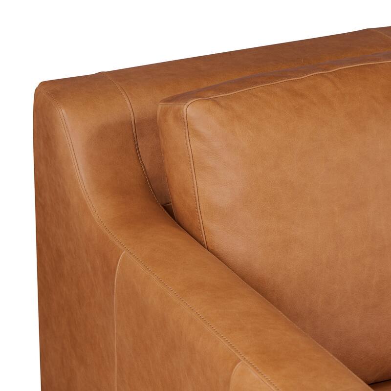 Poly & Bark Harper 113.5" Pull-Out Sleeper Sectional with Storage in Cognac Tan