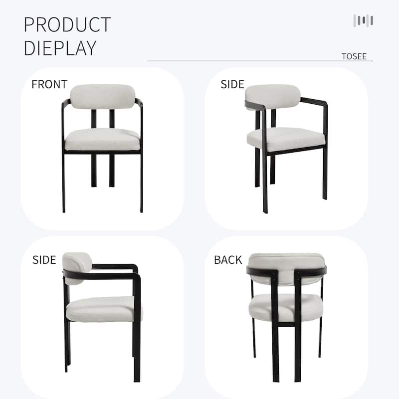 Upholstery Dining Chairs Set of 2 - Beige,Black