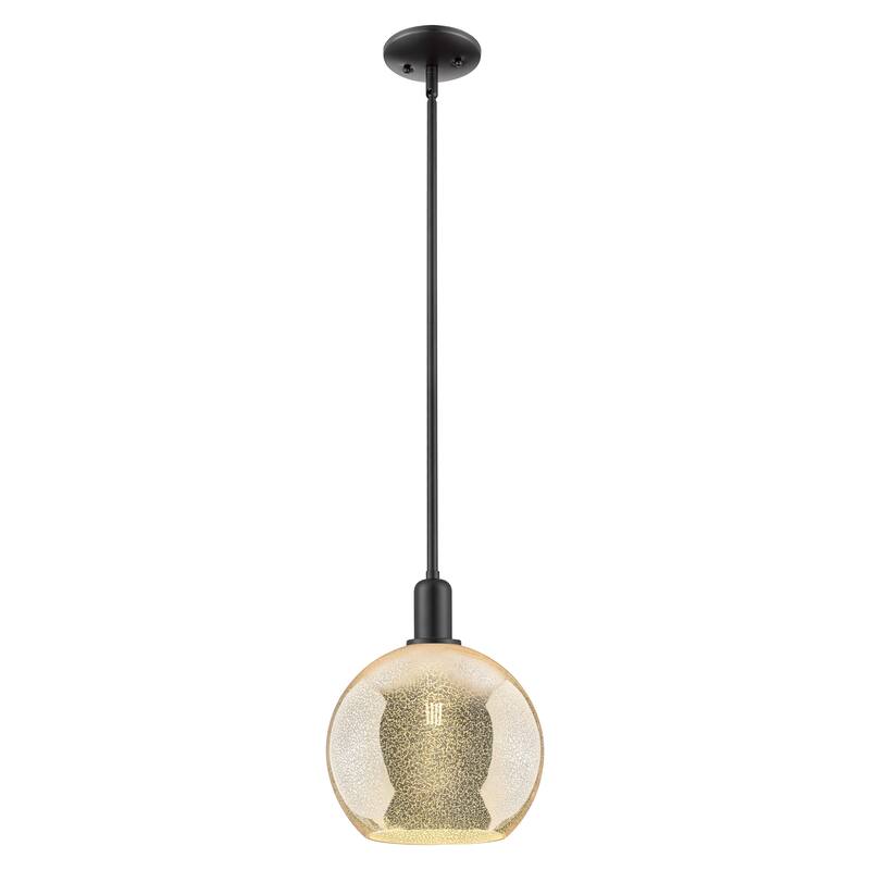 Innovations Lighting Endless Possibilities Arcadia - Athens - 1 Light 10" Stem Hung Mini Pendant - Mercury/Matte Black