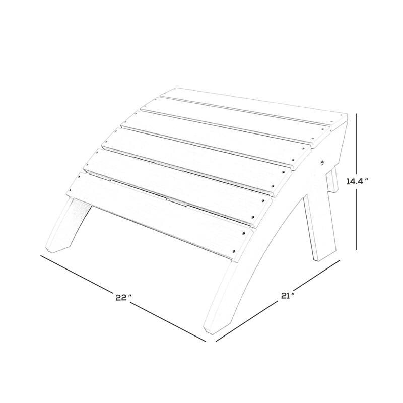 Vineyard HIPS Outdoor Folding Eco-Friendly All Weather Seashell Adirondack Chairs (12-Piece Conversation Set)