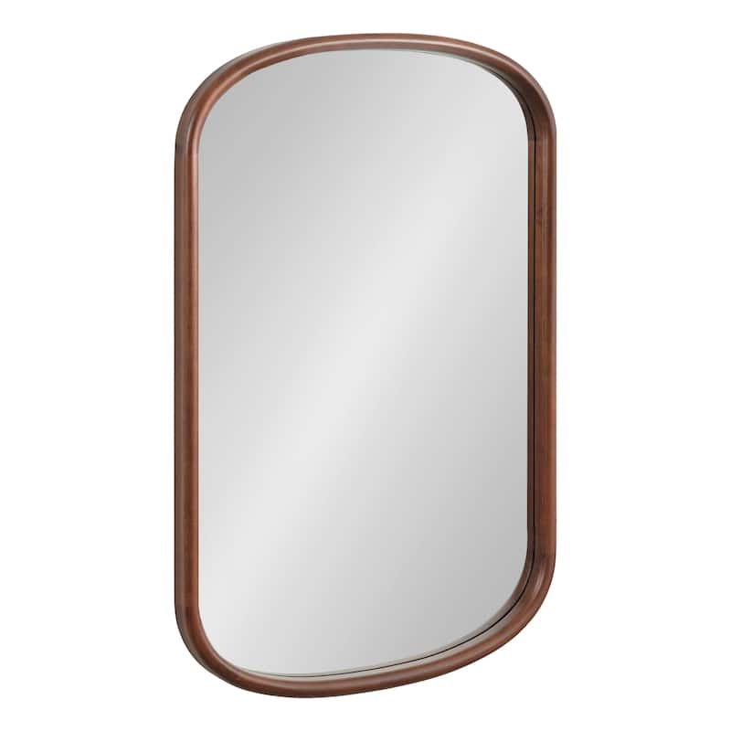Kate and Laurel Talma Capsule Wall Mirror - 24x36 - Walnut Brown
