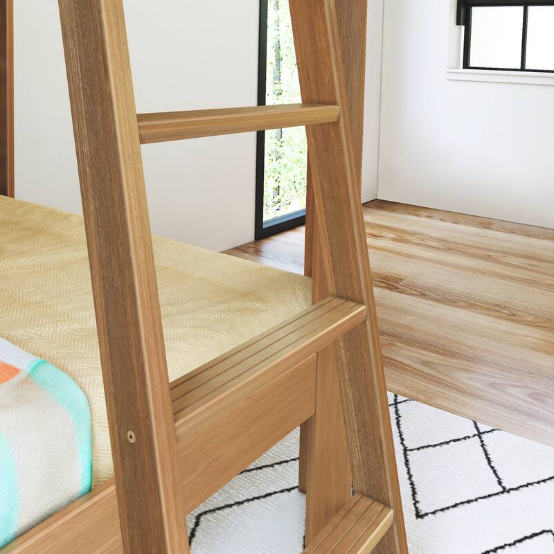 Max and Lily Mid-Century Modern Full over Full Bunk Bed