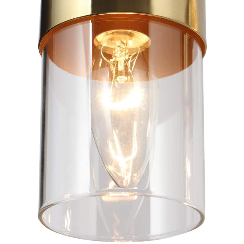 Modern 5-Light Black Gold Linear Chandelier Kitchen Island Pendant Light for Dining Room - 28" L x 4" W x 65.5" H