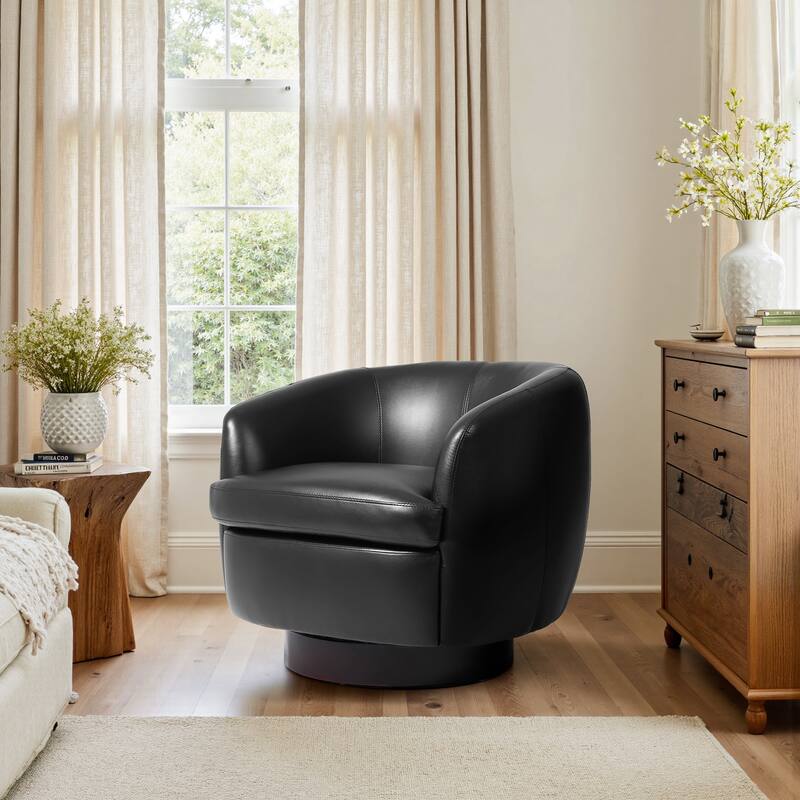Upholstered Swivel Barrel Chair