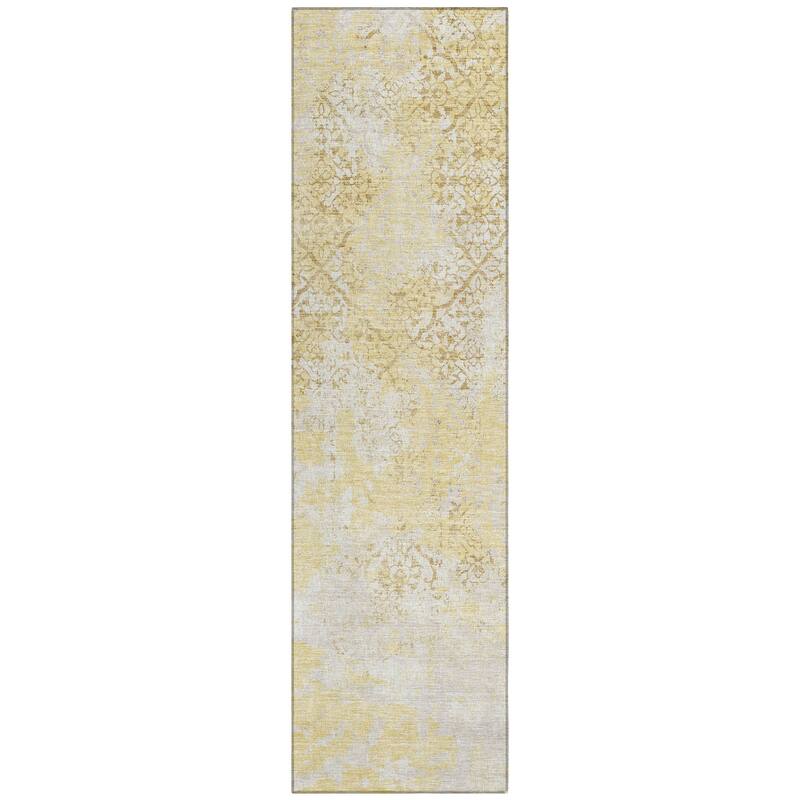 Machine Washable Indoor/ Outdoor Chantille Distressed Traditional Rug