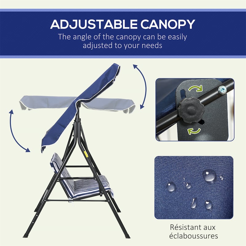 3-Seat Outdoor Patio Swing Chair