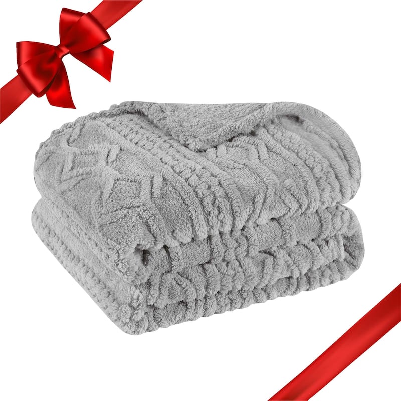 Superior Arctic Boho Jacquard Plush Fluffy Fleece Blanket
