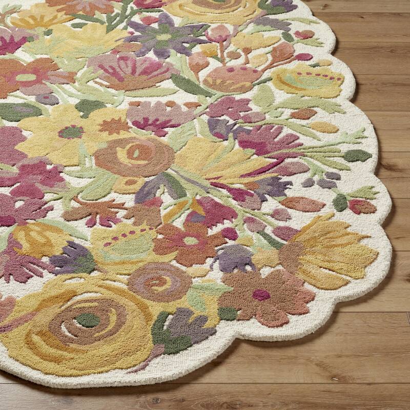 Faith Coastal Floral and Botanical Area Rug