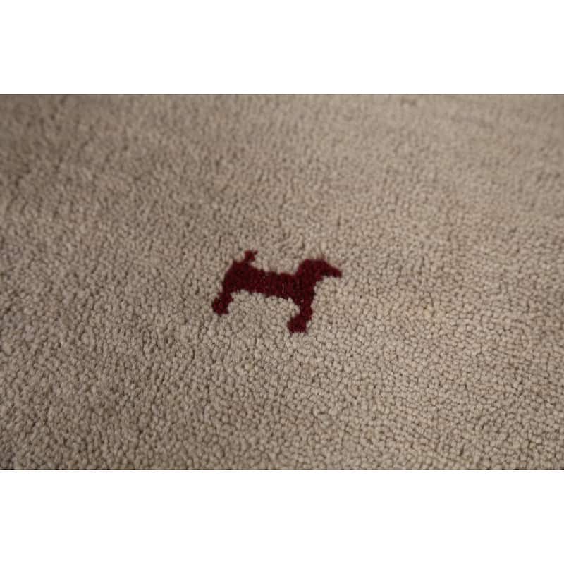 Hand Knotted Oriental 100% Wool Carpet Tribal Animal Pictorial Beige & Ivories Gabbeh Area Rug - 6' 4'' X 4' 7''
