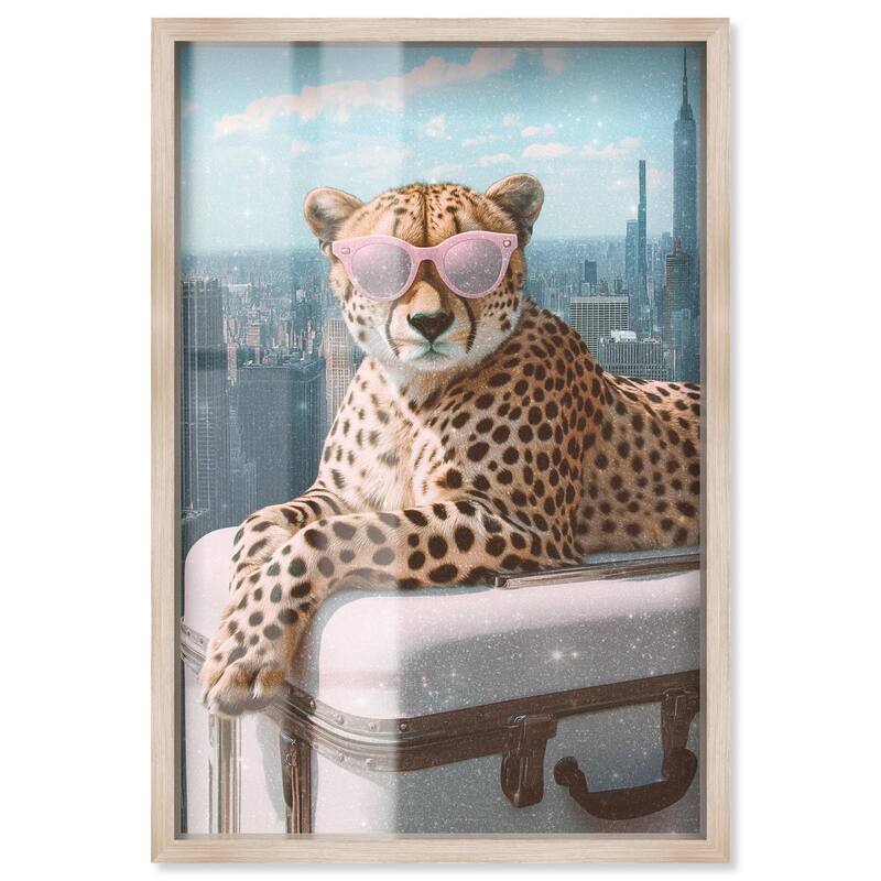 Cheetah Luggage NYC Shadowbox by Art Remedy - Natural - 24" x 36"