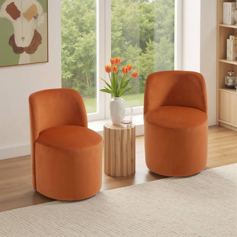 Modern Linen Upholstery Dining Chair Barrel Chair