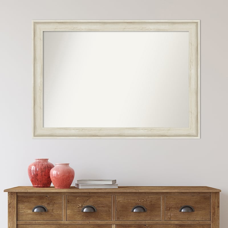 Non-Beveled Wall Mirror - Regal Birch Cream Frame