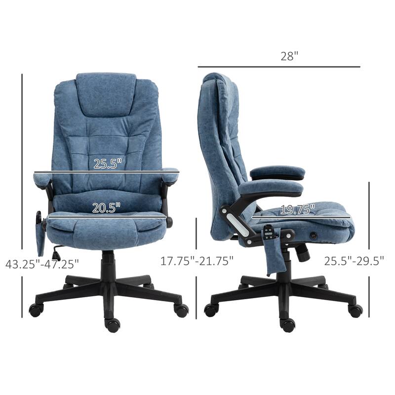 Heated Massage Chair Reclining Chair with Adjustable Height, Armchair Lounge Chair with Remote and High Back