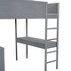 preview thumbnail 9 of 25, Full Size Loft Bed Wood Bed With Shelf,Drawers,Convertible Desk,Soft Padding and Plush Fabric