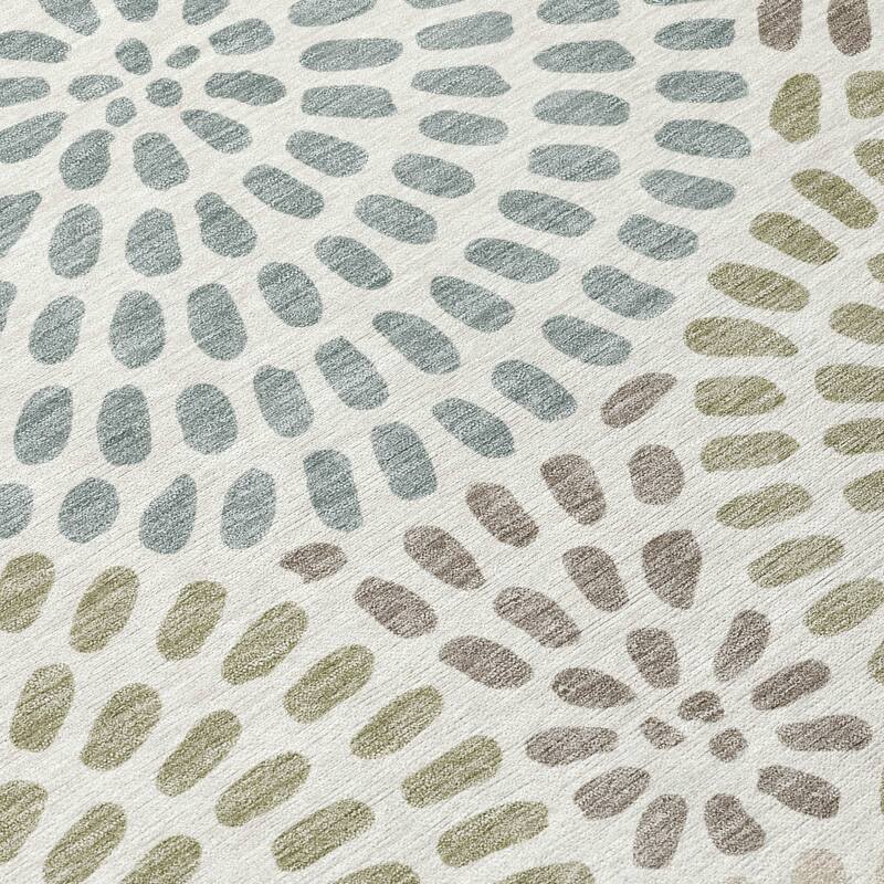 Machine Washable Indoor/ Outdoor Casual Ric Chantille Rug