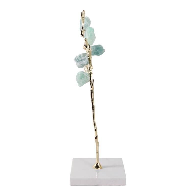 Metal Tree Sculpture on Marble Base Charming Living Room, Office, Home Decor