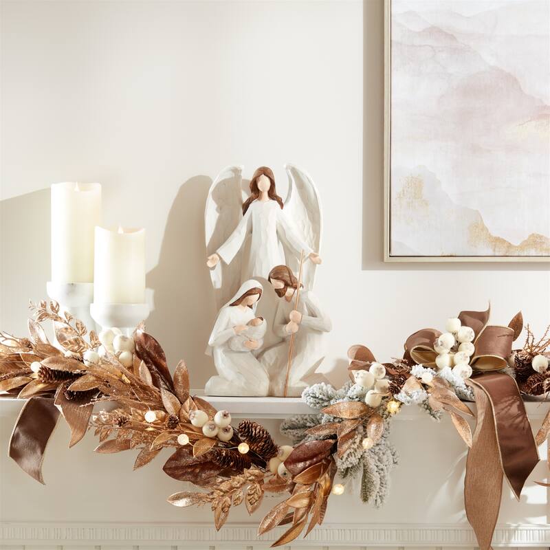 Holy Family with Angel Statue 16"H - N/A