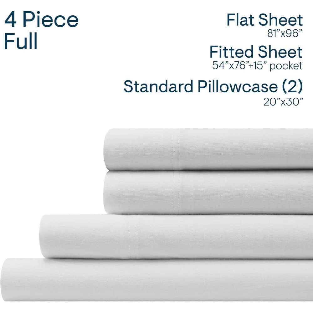 Aeropostale Super Soft White Jersey Knit Sheet Set All-Season Comfort