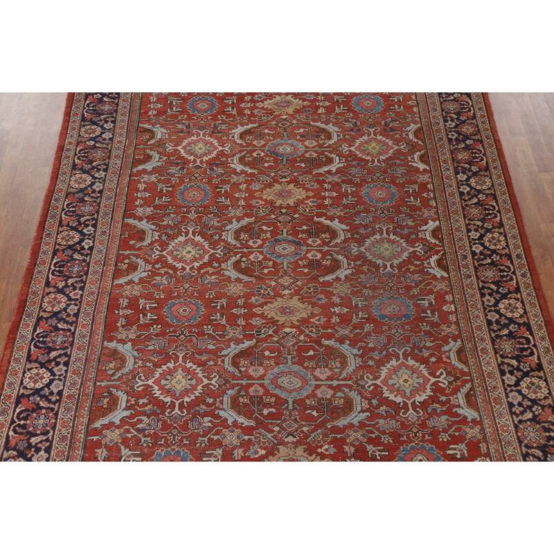 Pre-1900 Antique Mahal Persian Area Rug Handmade Wool Carpet - 7'11"x 11'2"