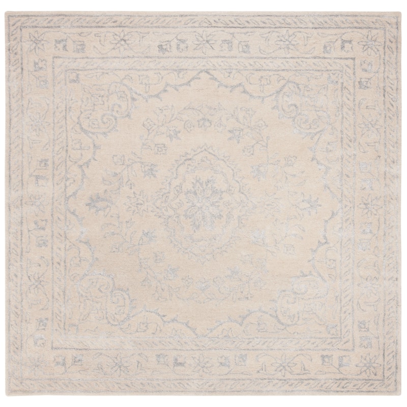 SAFAVIEH Handmade Glamour Gudmundina Modern Viscose Rug - 6' Square - Light Grey