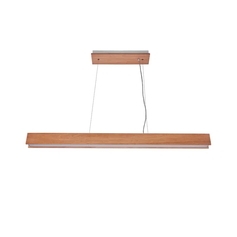 48 inch LED Pendant light in natural finish - 120"H x 48"W x 2.75"D