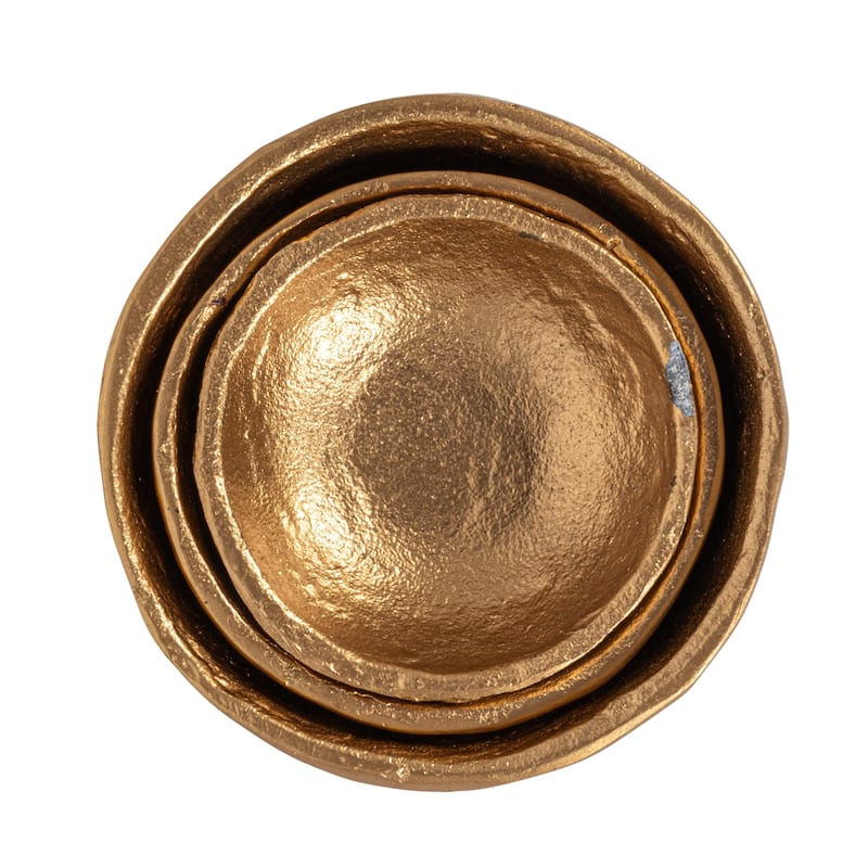 Gold Decorative Cast Aluminum Bowls (Set of 3 Sizes)