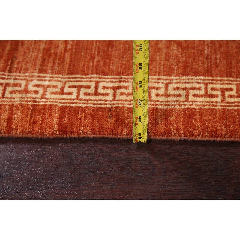 Orange Gabbeh Kashkoli Oriental Runner Rug Hand-knotted Wool Carpet - 2'6" x 8'8"