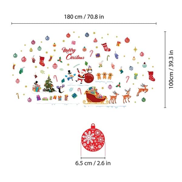 Walplus 122pcs Merry Christmas From Santa And Friends Wall Decals ...