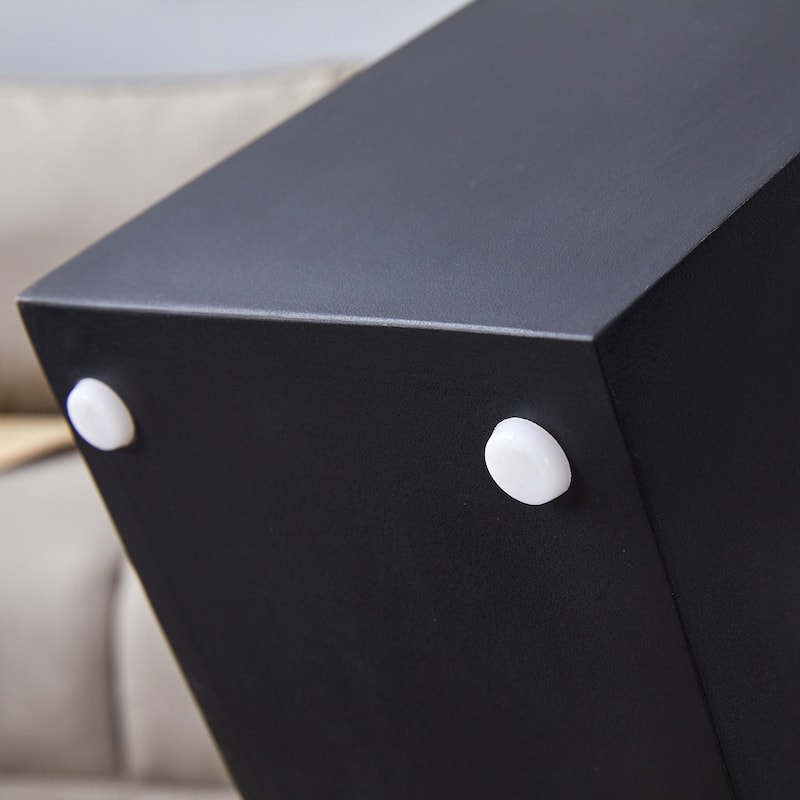 Modern Round Coffee Table with MDF L-Shaped Legs and Double-Layer Design for Living Room