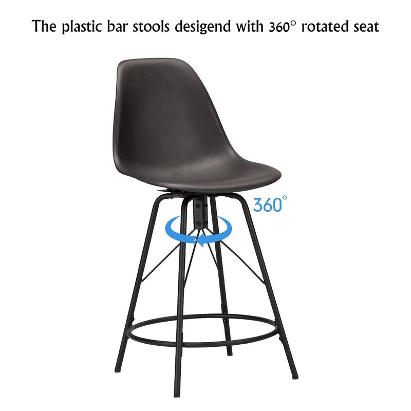Bar Stools,Swivel Bar Stools with Backs Set of 4