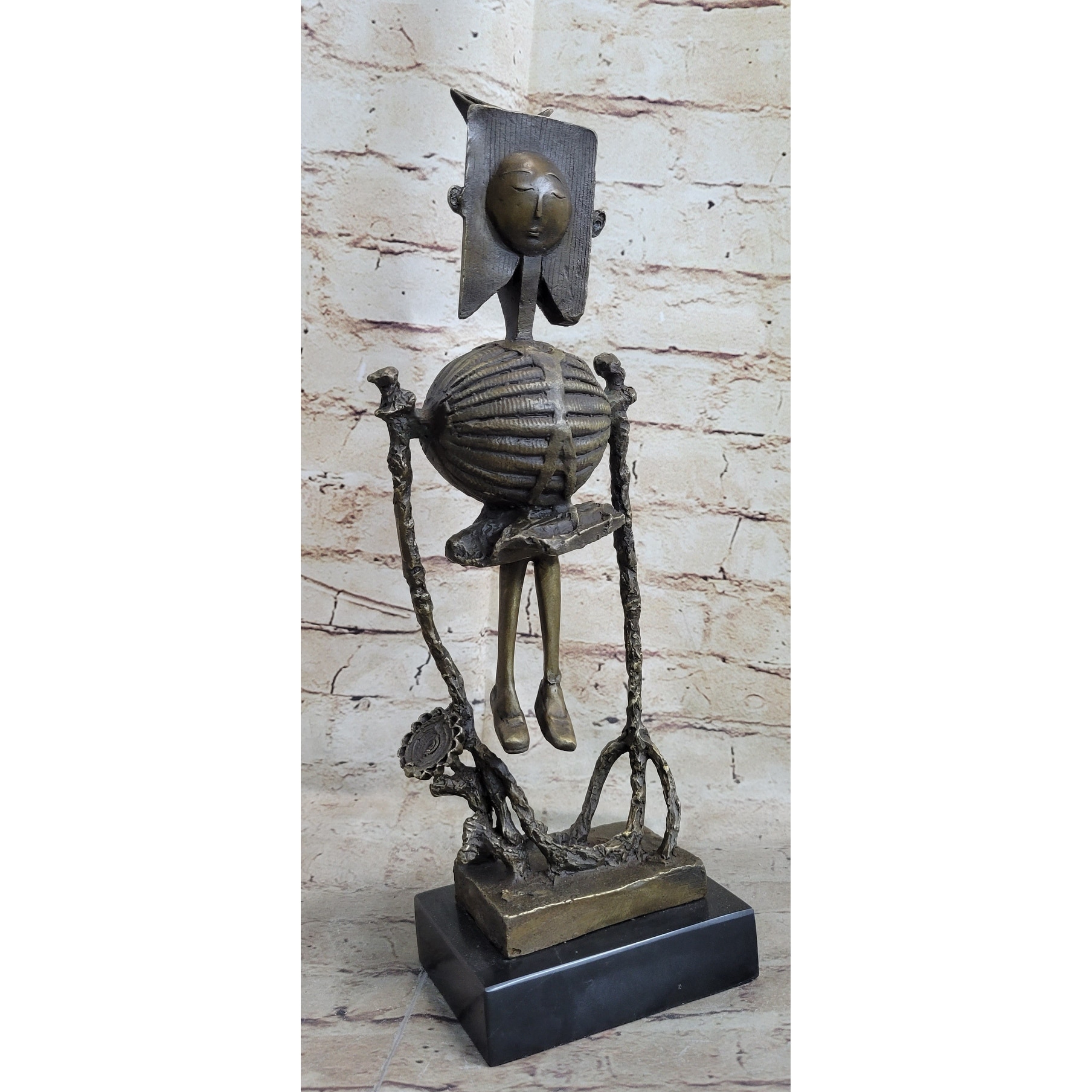 Steampunk Robot Skeleton Bronze Statue Sculpture Figure Modern Art 16 Inches X 6 Inches