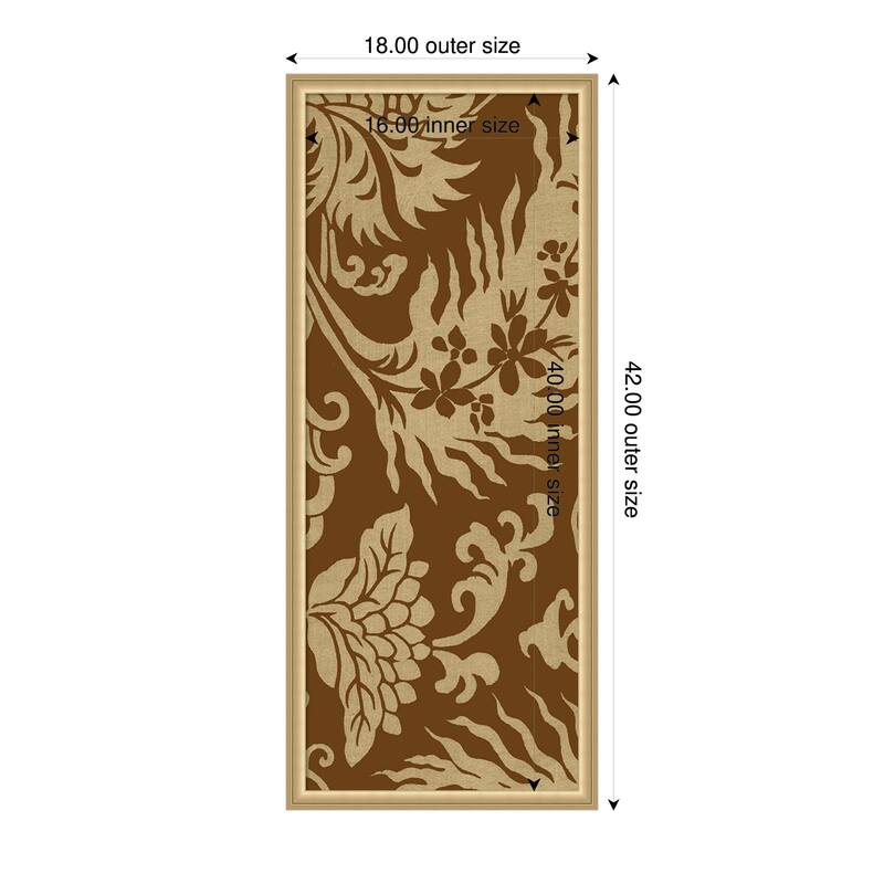 Amanti Art Framed Fabric Pinboard Japanese Patterns III by Baxter Mill Archive Printed Bulletin Board - Board Size 16 x 40