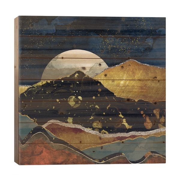 Bronze Night Print On Wood by SpaceFrog Designs MultiColor Bed