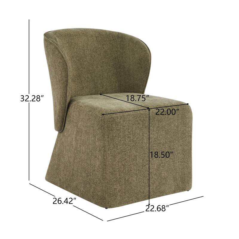 Christopher Knight Home - Eddie Modern Block Silhouette Upholstered Dining Chair with Metal Frame, Versatile Home Use