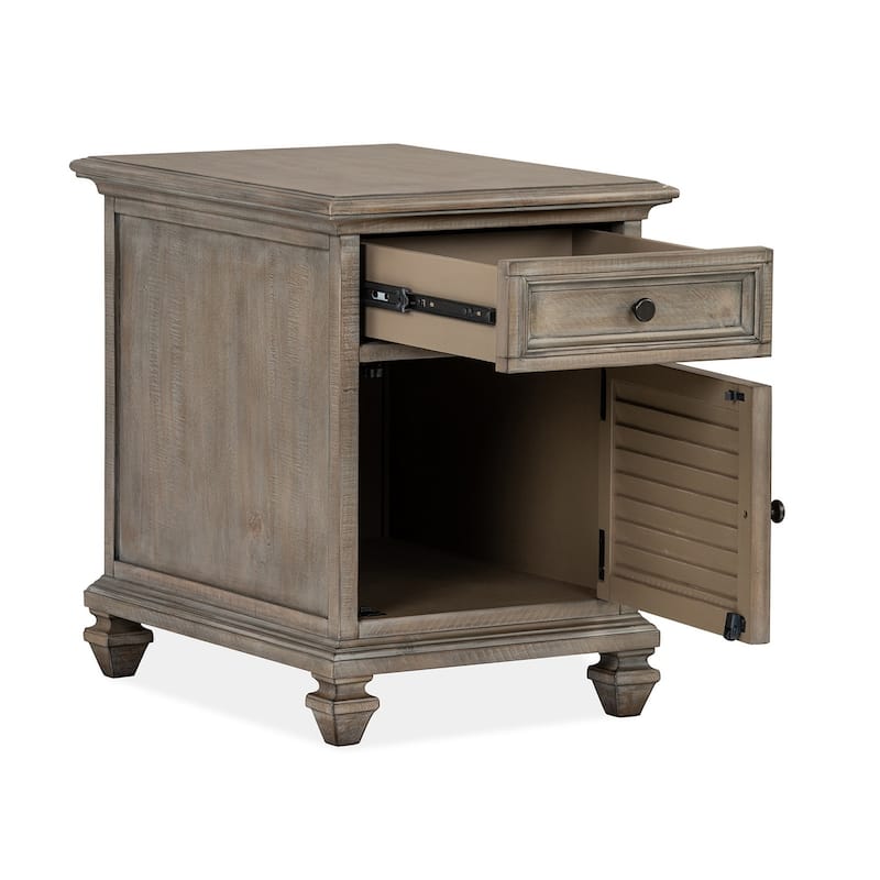 Magnussen Home Lancaster Dovetail Grey Chairside End Table - 18''W x 24''D x 24''H